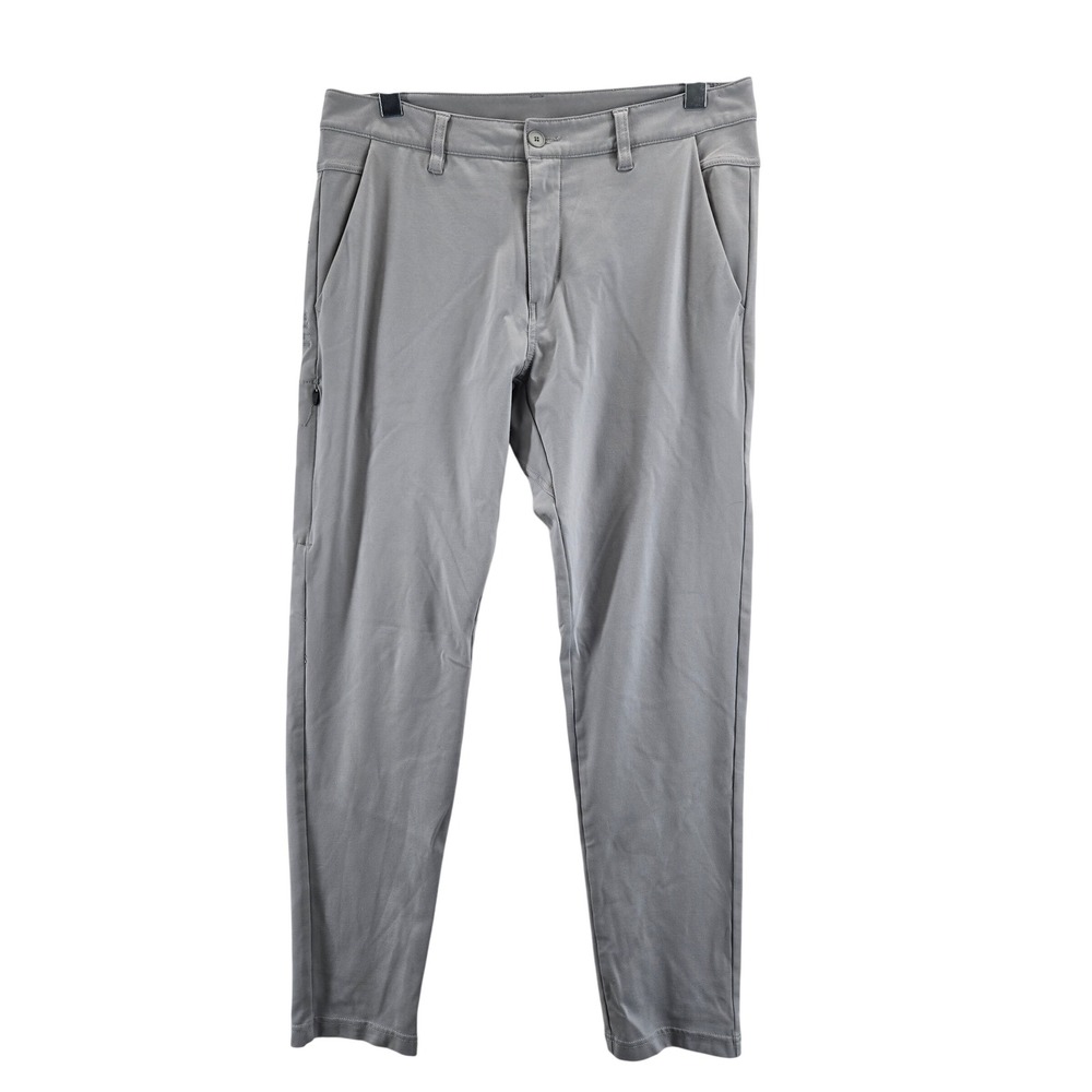 BYLT Premium Basics Everyday Pant 2.0 Mens Grey Slim Tapered Stretch Pants Large